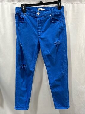 6 (38) LN Sandro Paris Distressed bright blue jeans